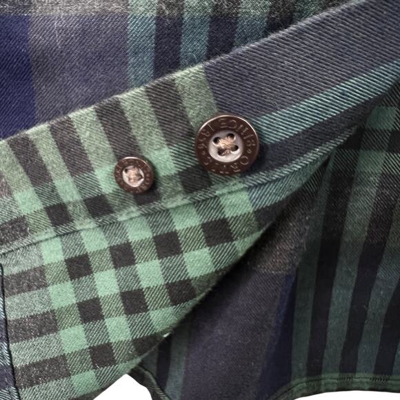 Orvis Mens Button Down Tartan Plaid Shirt Green XL Long Sleeve Preppy Casual - Picture 9 of 9